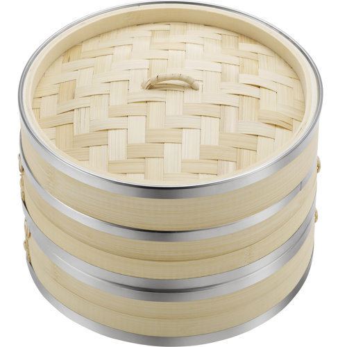 VonShef Bamboo Steamer Basket with 10'' Diameter & Reviews Wayfair